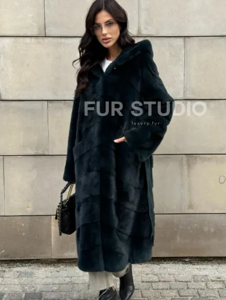 Шуба из аукционной норки NAFA с капюшоном - фото 6