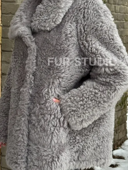 Короткая шубка - дублёнка из овчины - фото 1