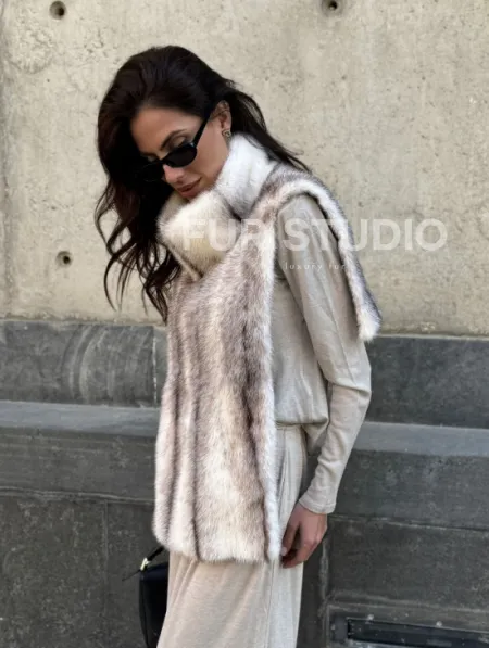 Женская манишка из норки крестовки - фото 8