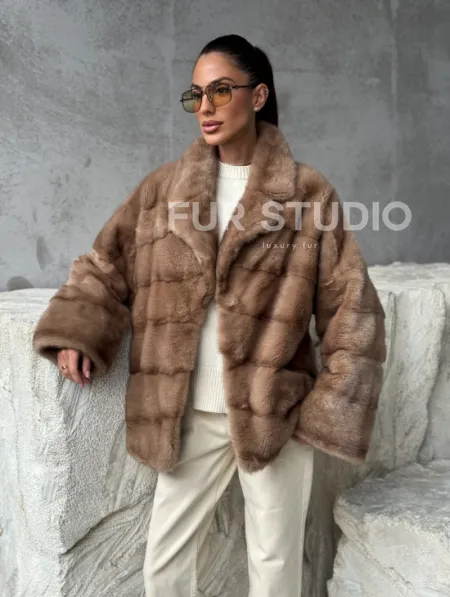 Норковая автоледи - цвет пастель - фото 12