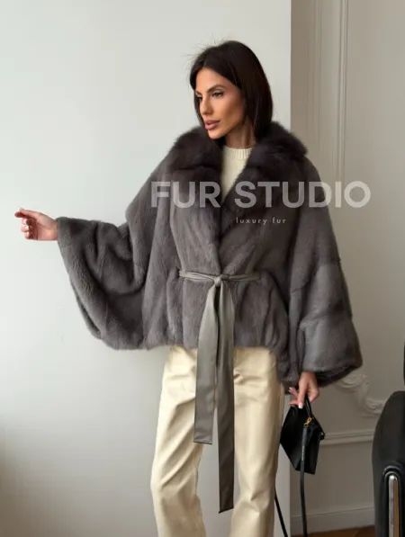 Короткий норковый полушубок - летучка - фото 9