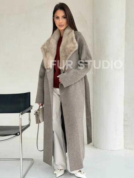 Пальто женское с норкой - фото 6