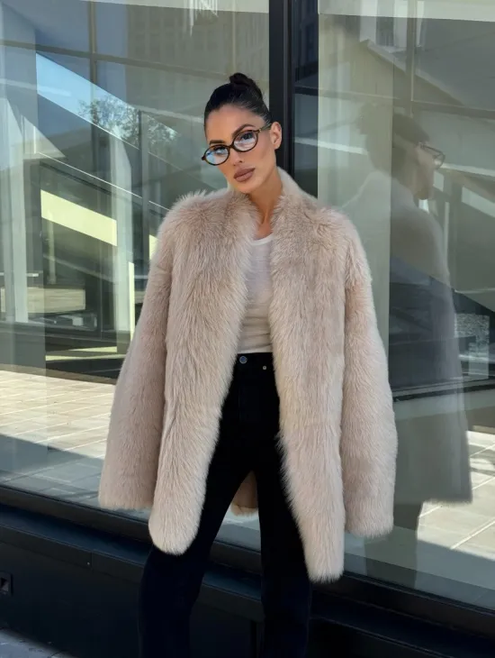 Женская двухсторонняя дубленка-шуба из меха итальянской тосканы - фото 19