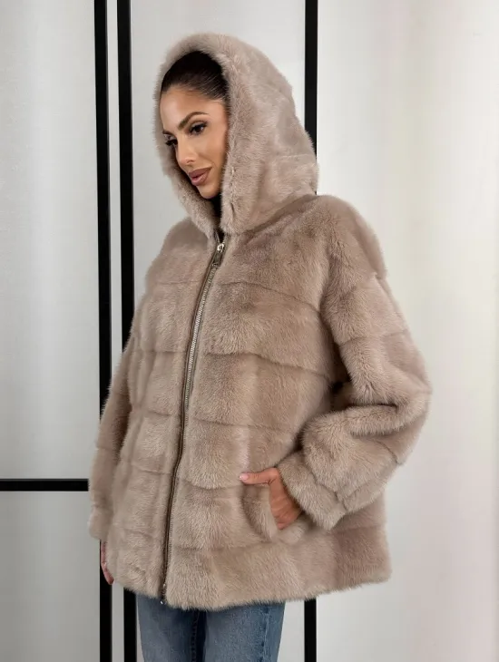 Зимняя меховая норковая курточка с капюшоном - фото 8