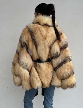 Шуба из меха лисы «Golden fox» - летучая мышь - фото 4