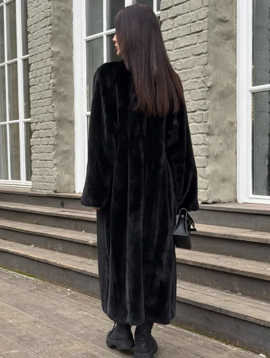 Шуба из аукционной норки «Premium fur» с внутренней резинкой на талии - фото 1