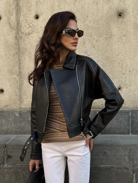 Кожаная куртка в стиле Casual - фото 9