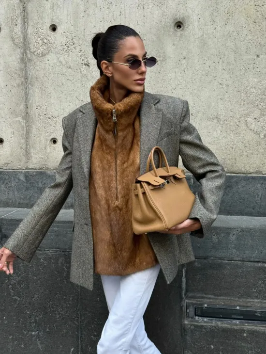 Меховая манишка из норки - фото 7