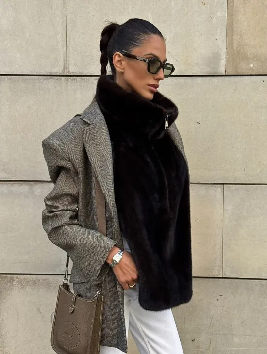 Норковая манишка женская - фото 6