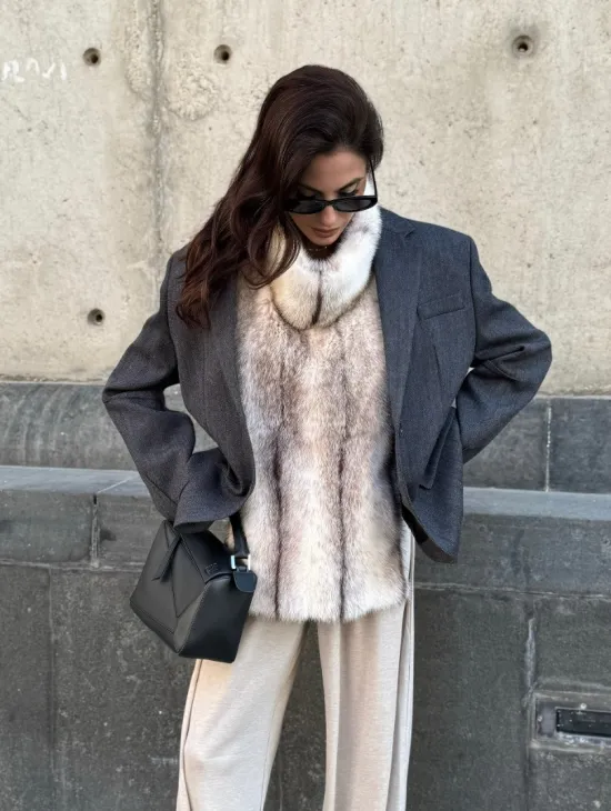 Женская манишка из норки крестовки - фото 10