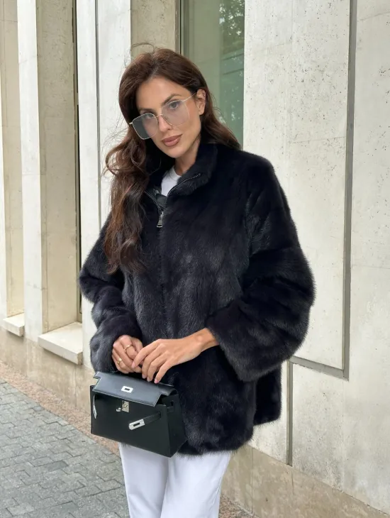 Норковый полушубок - графит - фото 6