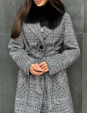 Пальто зимнее с мехом - фото 1