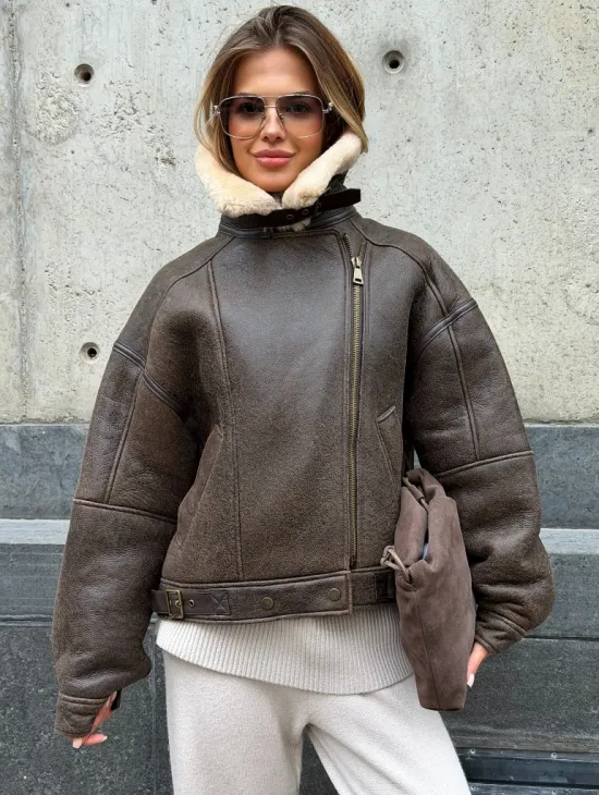 Дубленка - пилот женская - фото 4