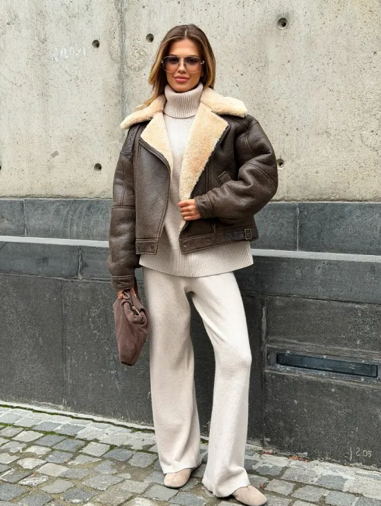 Дубленка - пилот женская - фото 6