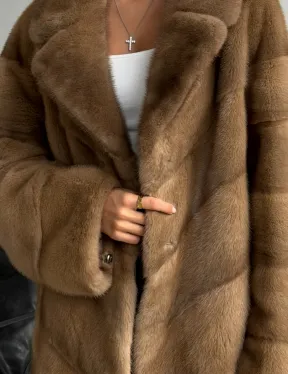 Норковый полушубок - английский воротник - фото 1