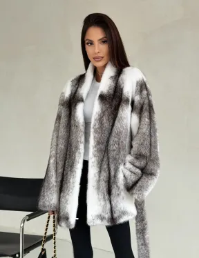Белая шуба из норки крестовки - фото 5