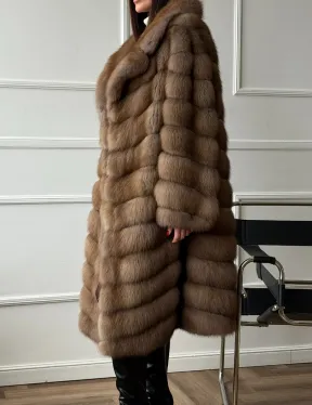 Шуба из куницы - английский воротник - фото 4