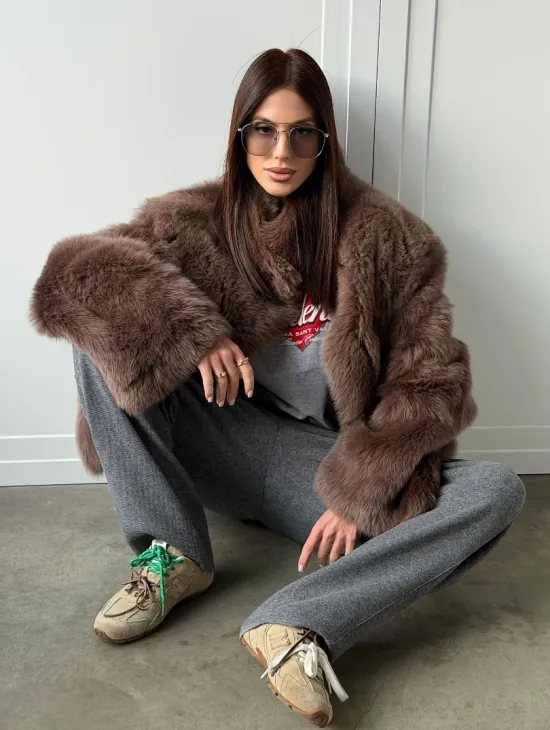 Дубленка из тосканы цвет taupe - фото 11