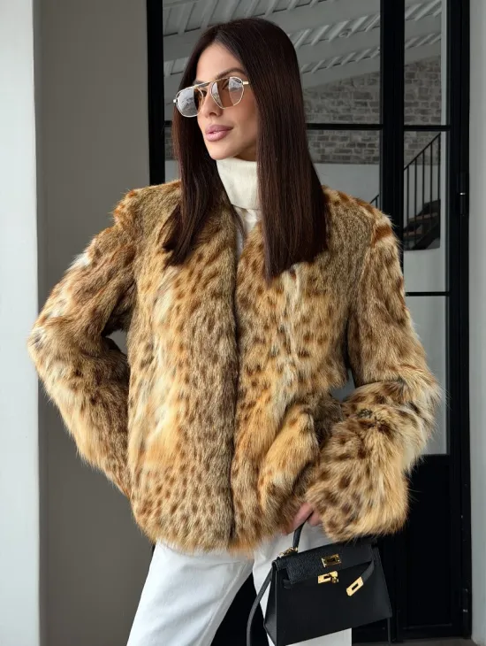Меховой жакет - шуба из оцелота - фото 18