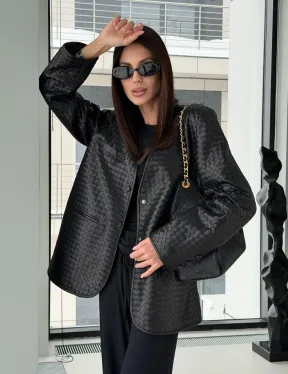 Женский пиджак из натуральной кожи - фото 12