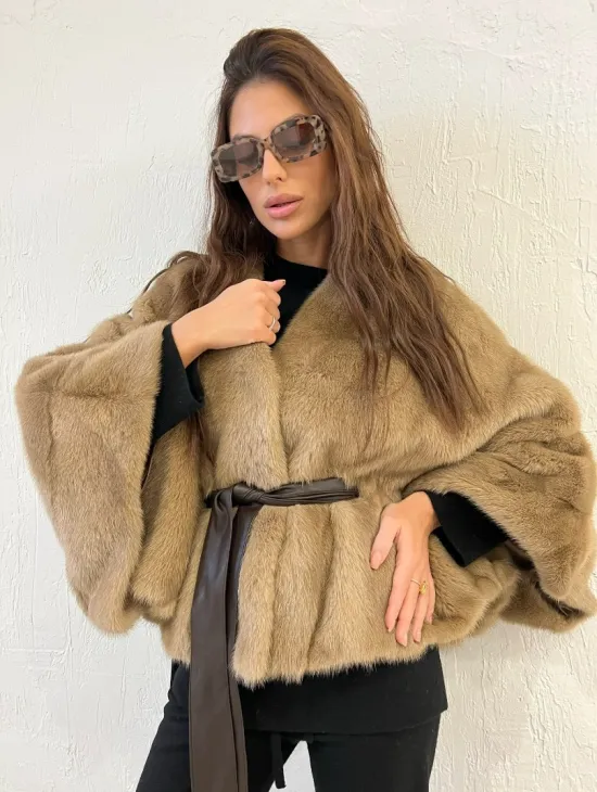 Болеро из меха норки цвет пастель - фото 3