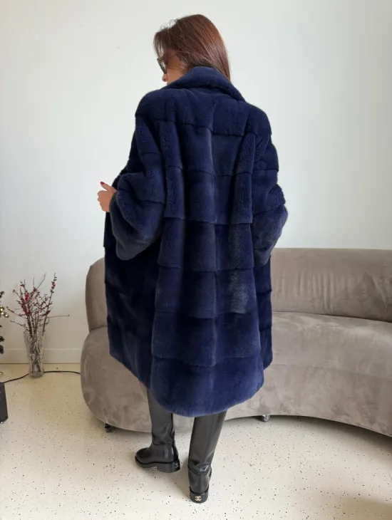 Норка KOPENHAGEN FUR английский воротник поперечка - цвет синий - фото 4