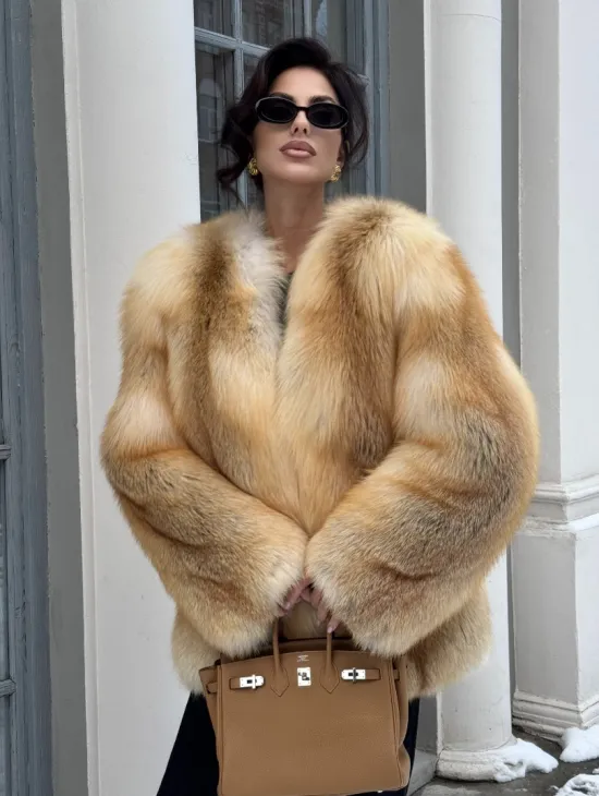 Шуба Premium из меха альпийской лисы - GOLDEN FOX - фото 9