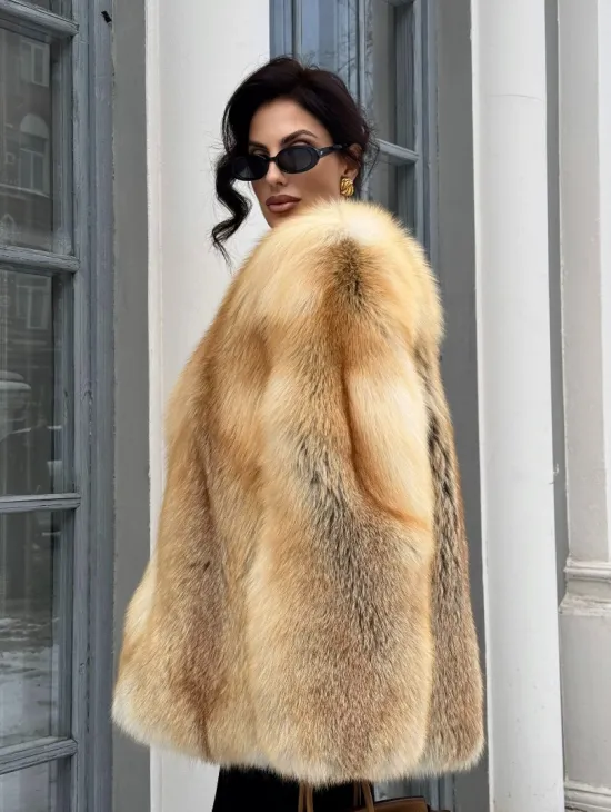 Шуба Premium из меха альпийской лисы - GOLDEN FOX - фото 12
