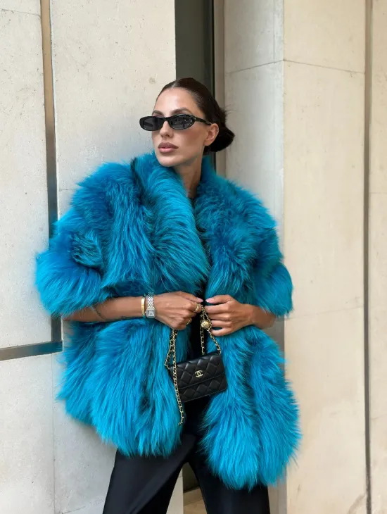 Накидка женская из меха чернобурки - Тиффани - фото 6