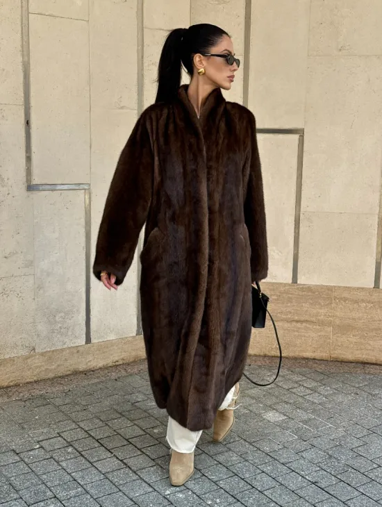 Шуба из PREMIUM норки SAGA FURS в винтажном стиле - фото 1